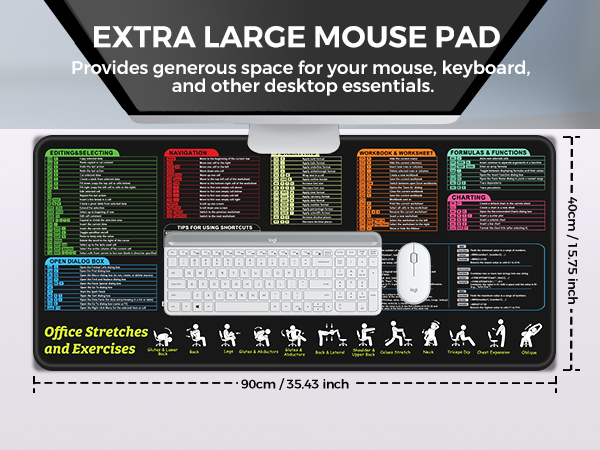 Large Mouse Pad Excel Shortcut Key