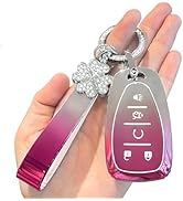 PIFOOG Pink Gradient Key Fob Cover Car Key Shell (for Chev-B 5 Buttons)