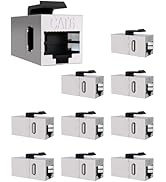 VANDESAIL 10 Pack Cat 6 Shielded Keystone Coupler, Cat6 Keystone Jacks Female to Female RJ45 Coup...