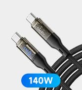 SOOPII USB C to USB C Cable [140W 4ft],Fast Charging USB C Cable with LED Display for MacBook Pro...
