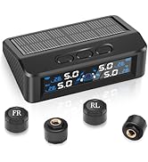 Upgraded Tire Pressure Monitoring System, TPMS Sensors Set of 4, UI Dynamic Interface, 6 Alarm Mo...