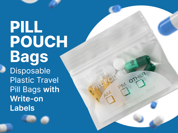 pill pouches for medicine, pill bags for travel reusable, small pill bags