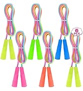 ZATAYE Kids Jump Rope, Colorful Gradient Nylon Skipping Ropes for Children, 7.55FT Adjustable Len...