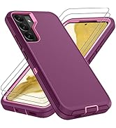 for Samsung Galaxy S22 Case, Galaxy S22 Case with 2Pcs HD Screen Protector, Military Grade 3 in 1...