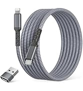 Elebase for Old iPhone 14 USB Car Charger Cord 6.6FT with Adapter,Type C to Lightning Carplay Cab...