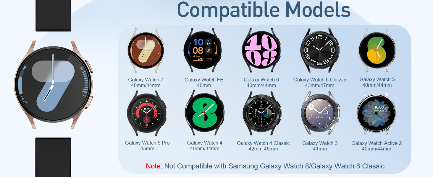 DaQin 10 Pack Bands Compatible with Samsung Galaxy Watch 7/6/5/4