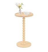 AWASEN Small Round Side Table, Round Drink Table for Small Spaces, Wood Accent End Table Living R...