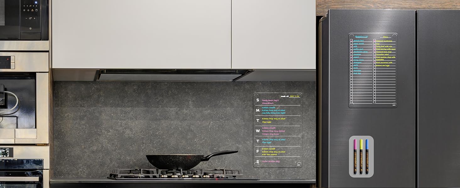 JJPRO Clear Dry Erase to do lislt and weekly planner