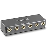Cubilux 5-Way Quarter Inch Signal Splitter, Passive 1/4” Audio Splitter, 6.35mm Multiport Aux Spl...