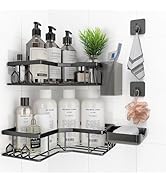 QHMCHLDZ Adhesive Shower Caddy, 6 Pack Corner Bath Organizer, Rustproof Stainless Steel Shower Sh...