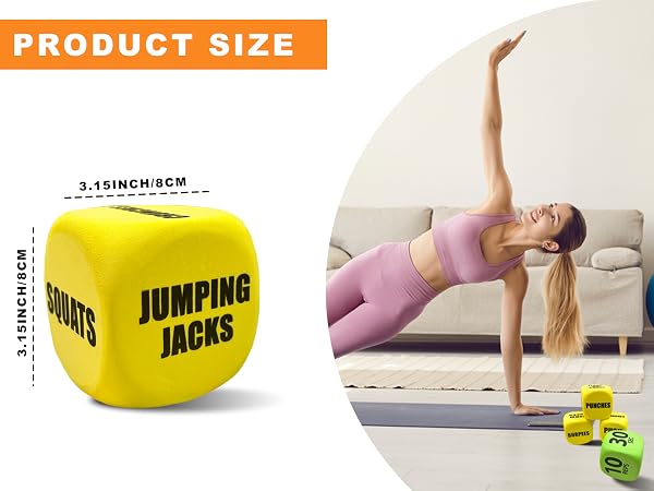 Qidiwin Exercise Foam Dices with Storage Bag-Workout Dice Six-Sided Fitness Dice