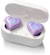 Yoidesu Heart Shaped Earbuds, Cute Stylish HiFi Stereo Sound 5.3 Headphones with Charging Case, G...
