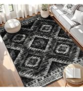 Area Rug 5x7 Rug Machine Washable Non-Slip Low Pile Print Pattern Western Rug for Living Room Bed...