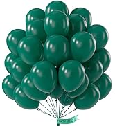 PartyWoo Retro Green Balloons, 55 pcs 12 Inch Forest Green Balloons, Latex Balloons for Balloon G...