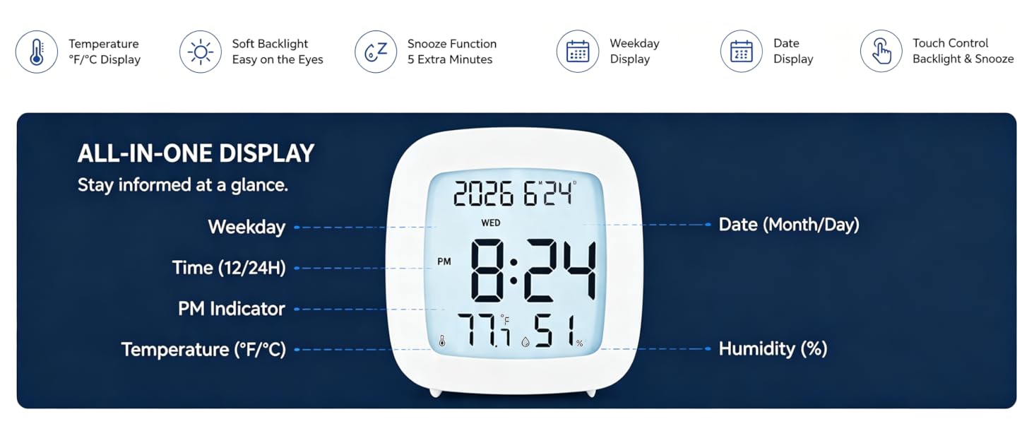 LCD bedroom alarm clock