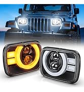 MICTUNING 5x7 7x6 Replace Driving Lights, 1000% Super Bright J2+Eclipse H6054 Rectangular Headlam...