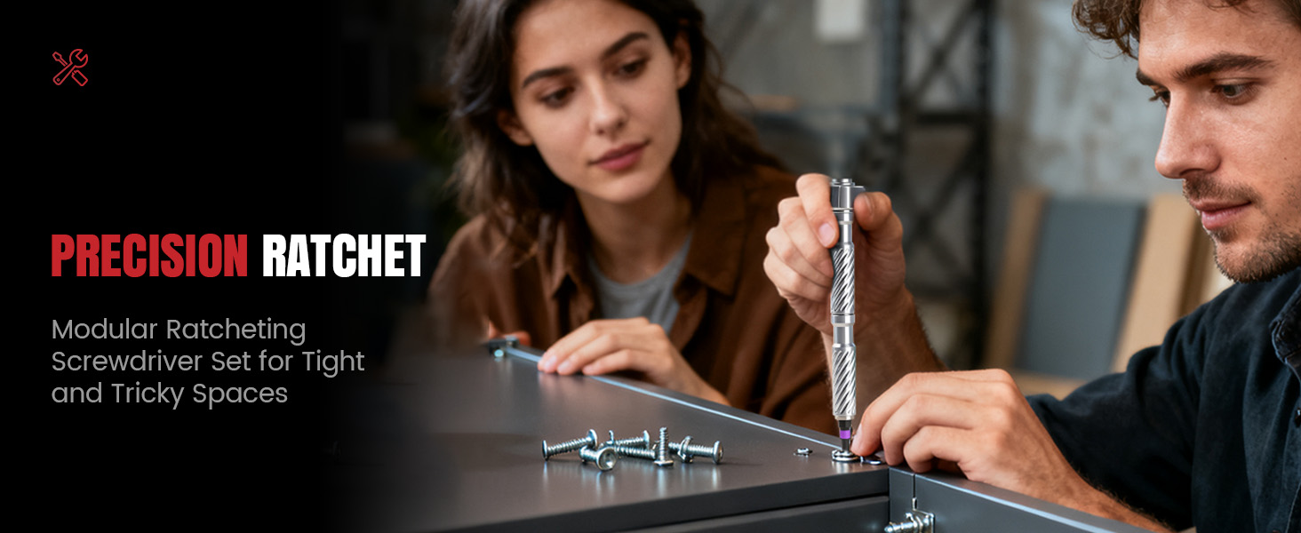 Ratchet Screwdriver Set, magnetic Screwdriver sets, S2 Steel Bits, DIY Combination Flexible Shaft
