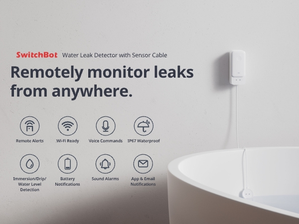  wifi flood basement water leak detector