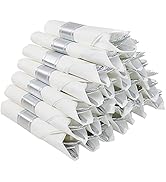30 Pack Pre Rolled Silver Plastic Silverware, Wrapped Disposable Cutlery Set- 30 Forks, 30 Spoons...