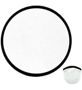 YEAHACLUB 1 PCS Foldable Flying Disc Fans with Bags, 9.8'' DIY Handheld Fabric Folding Fan, Black...