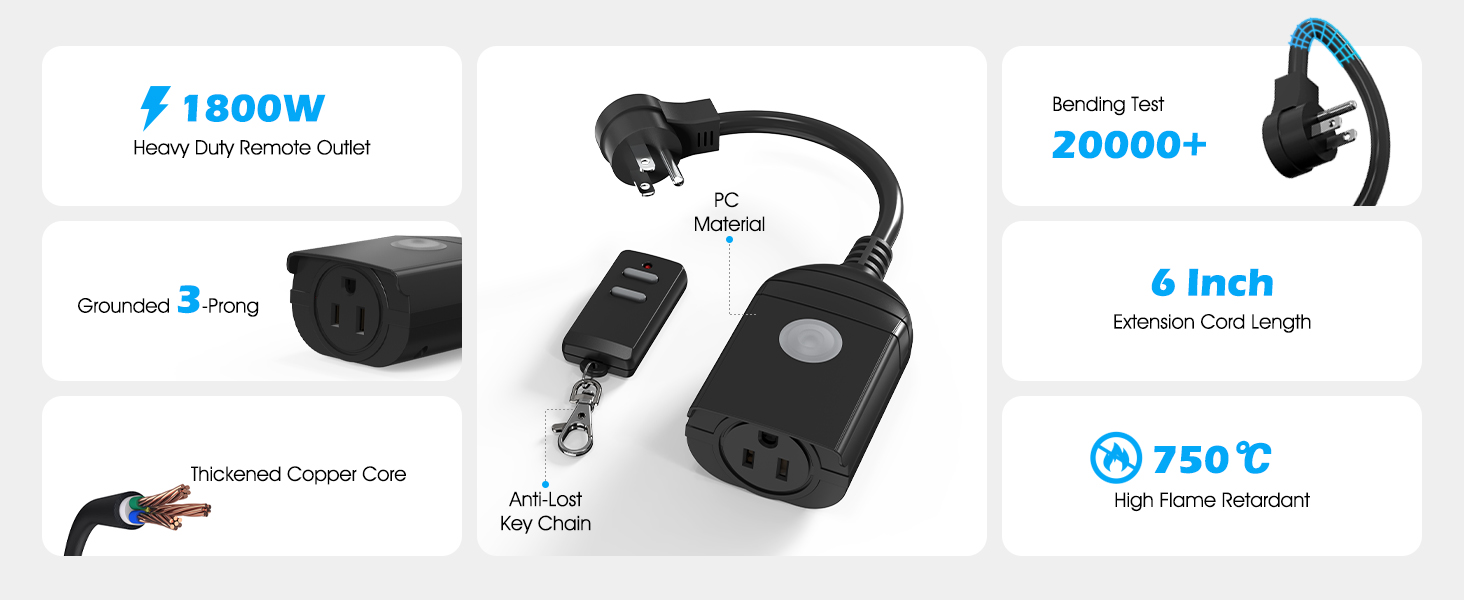 outdoor remote control outlet plug