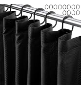 Eazzier Bath Black Shower Curtain or Liner, Waffle Shower Curtain or Liner, Fabric Shower Curtain...