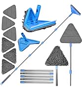 DSV Standard Wall Mop, 77 Inches Long Handle Wall Cleaner, 3-in-1 Wall Cleaner Mop with 3 Microfi...