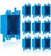 ANKYLHUA 10-Pack Single Gang Electrical Outlet Box, Old Work Box, 14 Cubic Inch Switch Box Plasti...