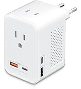 SARQW 220V to 110V Voltage Converter Converter Plug Adapter for Traveling from USA to Europe with...