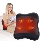 KINGJOY 2-in-1 Cordless Shiatsu Back Massager with Heat, Upgraded 4D Liftable Massage Nodes &amp; Dua...
