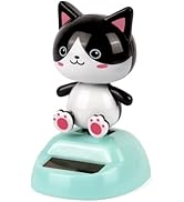 YGMONER Solar Dancing Tuxedo Cat Figurine Car Dashboard Decor - Light-Activated Moving Kitten for...