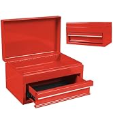 Torin APBT701RB 10" Mini Portable Steel Tool Box with drawer,Small Metal Tool Chest for Home,Gara...