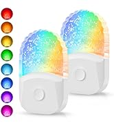 Night Lights Plug Into Wall [2 Pack], Color Changing Night Light for Kids, 8-Color RGB LED Nightl...