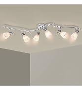 HiBay 6-Light Ceiling Light Fixture, Adjustable LED Track Lighting Kit, Modern Sliver Spotlight w...