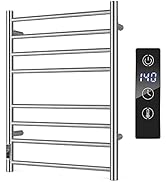 Tangkula Electric Towel Warmer Rack, 8-Bar Wall Mounted Towel Heater w/0-8H Timer &amp; LED Display, ...