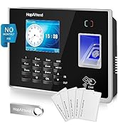 HapAttend Time Clock - Fingerprint Time Clocks for Employees Small Business Automatic Calculate H...