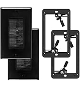 Brush Wall Plate with Mounting Bracket, Cable Pass Through Decorator Cover for Low Voltage Wires,...
