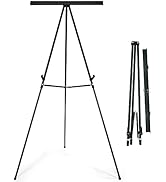 Falling in Art Aluminum Flip Chart Display Easel Stand with Adjustable Floor for Boardroom, White...