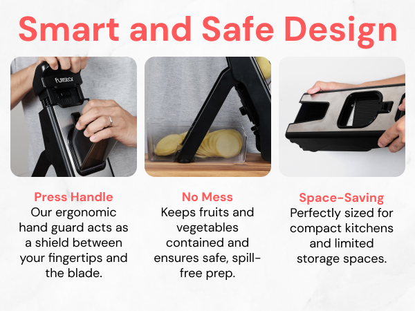 Fullstar Safe Mandoline Slicer has a smart and safe design
