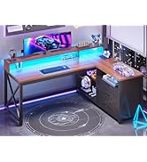 SEDETA L Shaped Gaming Desk with Drawers, 55
