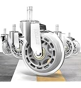 HOLKIE Office Chair Wheels 11x22mm Silver Replacement 3 Inch Desk Roller Blade Caster for Office,...