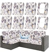 hyha Waterproof Outdoor Cushion Covers for Patio Furniture, Stretch Patio Chair Cushion Slipcover...