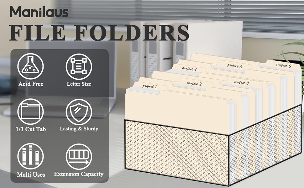1/3 cut file folders letter size