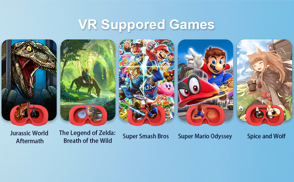 It supports specific Nintendo Switch VR games in VR mode