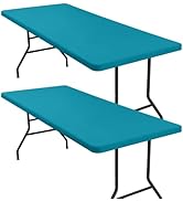 homing 2 Pack 6 Foot Rectangle Elastic Fitted Tablecloth, Waterproof Fabric Table Cover, Washable...