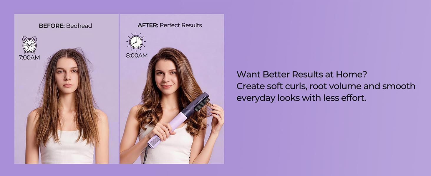 Create soft curls, root volume and smooth looks at home with this versatile air styler.
