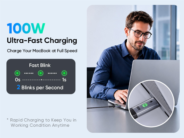 this usbc to usbc cable delivers 100W fast charging for MacBook.