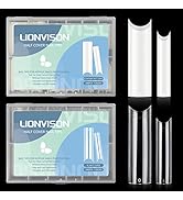 480PCS Extra Long NO C Curve Nail Tips XL, 2 Packs Natural and Clear Nail Tips for Acrylic Nails ...