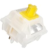 GATERON Milky Yellow Pro V3 Keyboard Switches, Pre-lubed Linear 5 pin for All MX Mechanical Keybo...