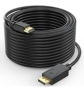 UVOOI 4K DisplayPort-DP to HDMI Cable 50FT, Display Port to HDMI Cable 50 Feet Adapter, 4K&3D, Vi...